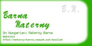 barna materny business card